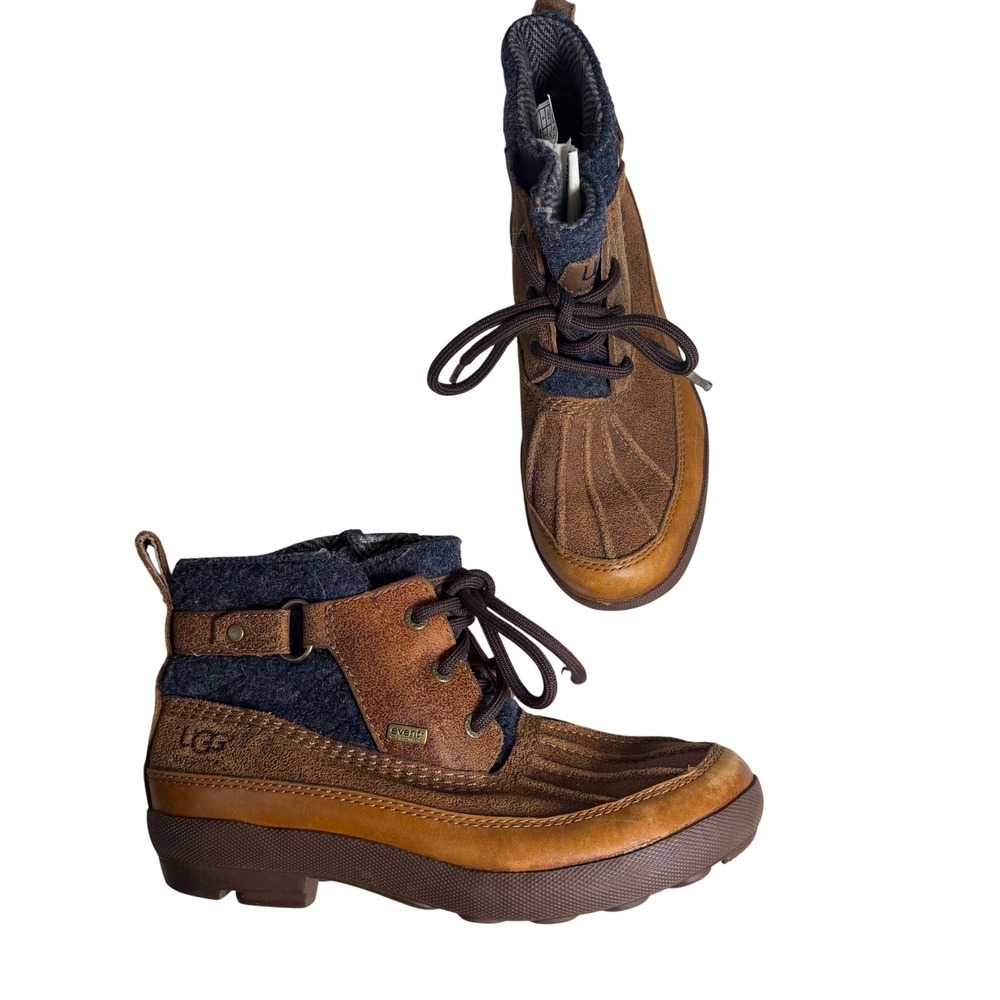 UGG Australia Lina Adirondack Ankle Boots Brown Leather Wool Waterproof Women 5
